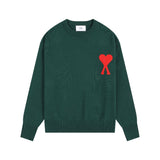 Ami araunriflovefall and winterknitting shirtloose woolen sweatercouple round necktopsss