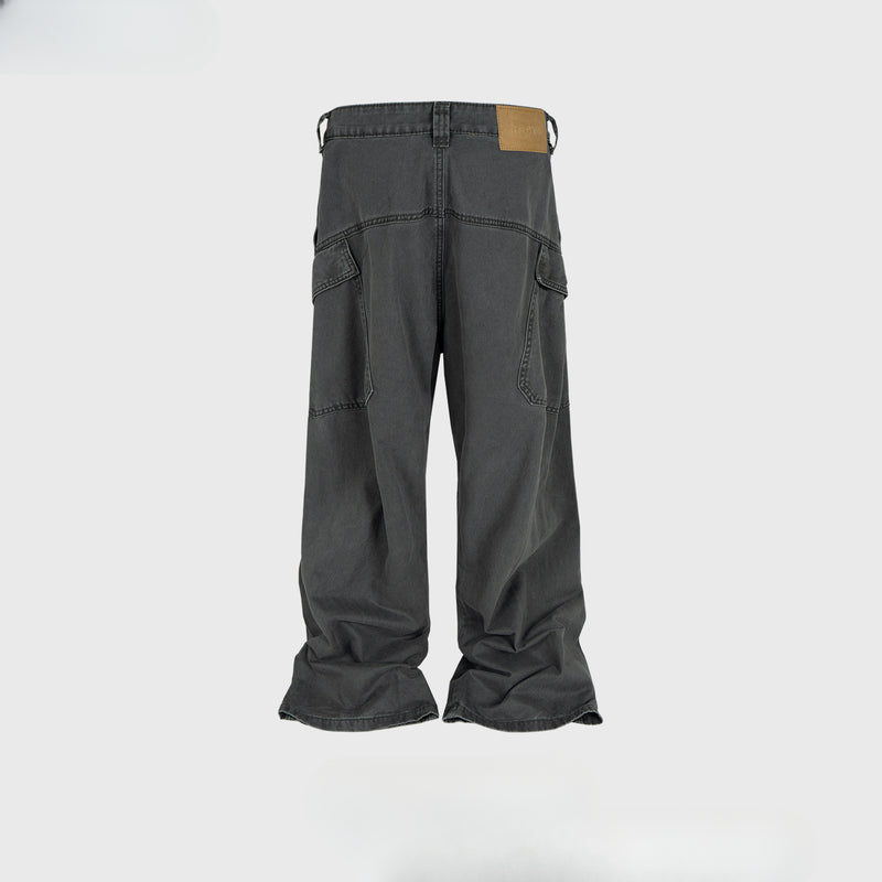 MIJKO Men Vintage Pants MIJKO Vintage Design Splicing Tooling Jeans