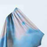 Women Tops Summer One-Shoulder Tie-Dye Top off-the-Shoulder Short T-shirt