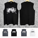 Amiri tank top colorless floral print