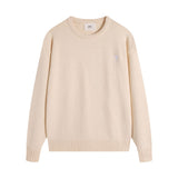 Ami araunriffall and winter couplelong sleevesheart jacquardtopswool sweater round neck knitting shirt