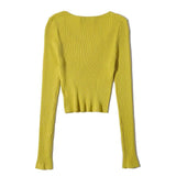 Women Sweater Knitwear Autumn Leisure V-neck Slim Fit Sweater Sweater