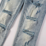Purple Brand Jeans Blue with Holes Worn Jeans