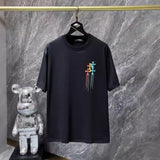 Chh Chrome Hearts T Shirts Color Ink Splashing Graffiti Sports Loose Short Sleeve T-Shirt