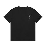 Hip-hop t-shirts: summer high street trendy undershirts with small logo letter print, minimalist short-sleeve tees