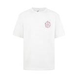 Ch hip-hop t-shirts: featuring a classic horseshoe flower design on the front and back, crafted with a trendy color gradient embroidery technique