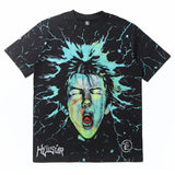 Hip-hop t shirts american high street summer half-sleeved street style stylish full body printing skull lightning short-sleeved t-shirt