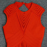 Women's Evening Dress Backless Tassel Dress Sleeveless Bandage Dress