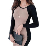 Women Maxi Dress Autumn Winter Sexy Hip Knitwear Dress