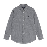 Polo shirtfall and wintercasualcoupleloosetopsshirtplaidrlraf little spurembroiderlong sleeves