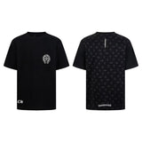 Ch hip-hop t shirts ch croo chest front and back printing sanskrit printing logo short-sleeved t-shirt american high street