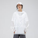 Unisex Jacket Shell Jacket Men's and Women's Loose Hooded Coat Mechanical Style Jacket