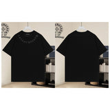 Ch hip-hop t-shirts: front and back appliqué embroidery, heavy-duty craftsmanship, american casual style, versatile, high-street trendy