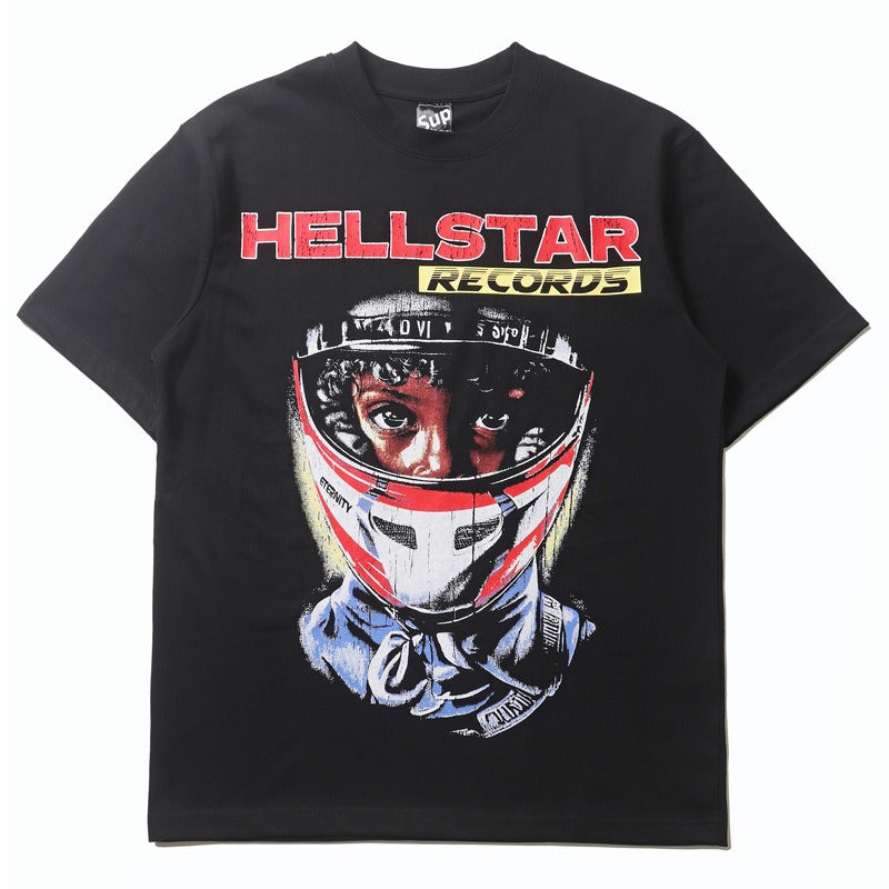Hip-hop t-shirts, american high street summer short-sleeve couple's outfit, short racerback print short-sleeve tee