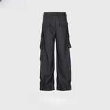 MIJKO Men's Vintage Pants MIJKO Men's Pocket Pants Straight Casual Pants