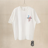 Ch hip-hop t shirts ch short-sleeved cross sanskrit logo embroiderloosecasualpure cotton american heavy weight short-sleeved