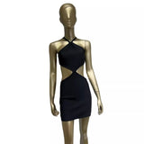 Women Dresses Bandage Dress Sexy Waist Hollow-out Black Dress Party Dress (Ont0408)