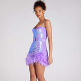 Harlem Night Attire Dress Sexy Tight Dress Sequin Slip Dress