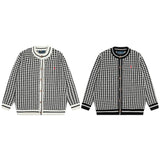 Rl ralph pony socialite knitting round neck cardigan women's sweet fall and winter classy chidori grids woolen clothes casualoutwear