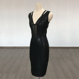 Women's Wedding Dress Gilding Dress V-neck Strap Sheath Tight Bandage Dress