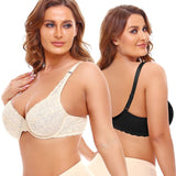 Full figure bra lace jacquard super thin