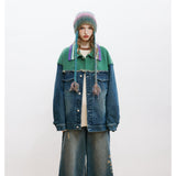 Unisex Jacket Lapel Denim Jacket