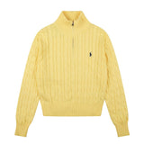 Rl ralph lauren pony half-zip macaron fall/winter wool sweater - couple's casual loose knit turtleneck top
