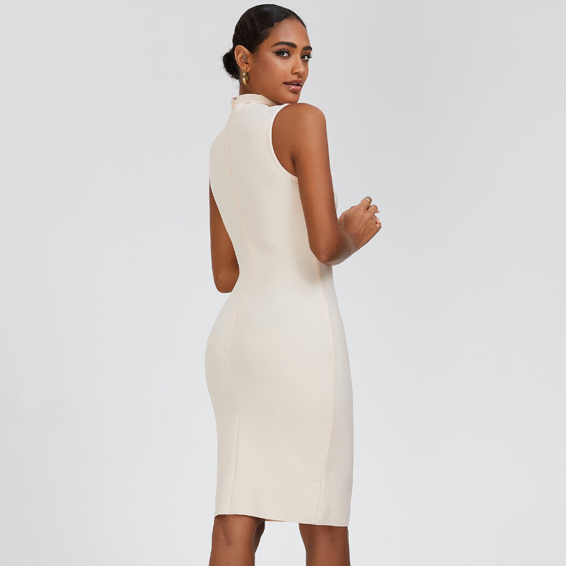 Women's Evening Dress Vest Dress Sleeveless Sheath Half Turtleneck Slim Fit Bandage One-Piece Dress Dress