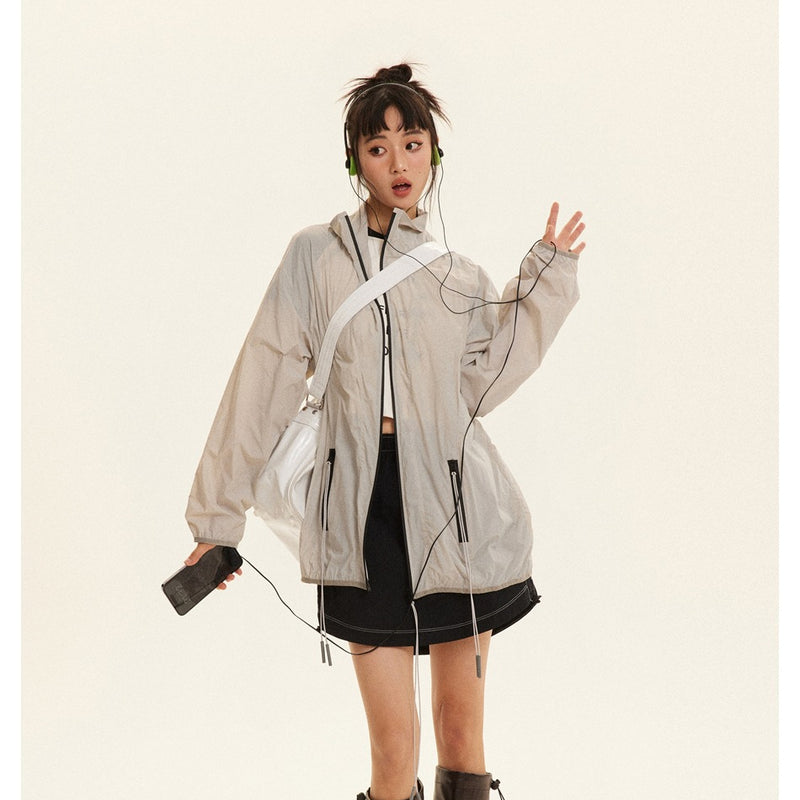 Unisex Jacket Vintage Sports Jacket Men and Women Stand Collar Sun Protective Clothes Coat