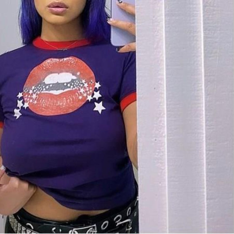 Women T-shirt Summer Y2g Crop-Top Short Sleeve T-shirt Women's Top