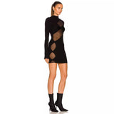 Women Dresses Long Sleeve Bandage Dress Ultra Short Dress (Ont0408)