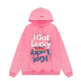 Vetements Hoodie Vintage VTM Worn Looking Washed-out Black Lucky 777 Letters Loose Hoodie Sweatshirt