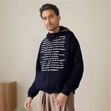 Mens Hoodie Spring Letter Plaid Hooded Sweater