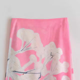 Women Skirt Summer Tube Skirt High Waist Print Long Skirt