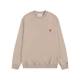 Ami aheoineloveembroideramericancasualtopslooselong sleevescouplesweatshirtround neckfall and winter