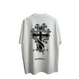Ch hip-hop t shirts ch short sleeve cross loose casual pure cotton embroider heavy weight short sleeve men