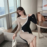 Women Maxi Dress Spring and Autumn Hip Knitwear Dress