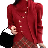 Women Knitted Cardigan Women's Cardigan Autumn and Winter Loose Cropped Sweater Coat