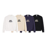 Amiaheoine round neck casualcouple long sleeves pullover sweatshirtfall and winterletterloose raglan sleeves