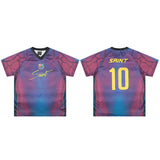 American badge number retro rugby jersey color block mesh breathable v neck short sleeve trendy t