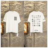 Ch hip-hop t shirts chss heavy industry distressed multi-element logo short-sleeved round neck t-shirt high street