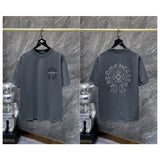 Ch hip-hop t shirts ch kroma hoof sanskrit cross embroider hand-painted short-sleeved loosecasual high street