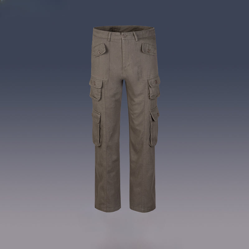 MIJKO Men's Vintage Pants MIJKO Tooling Multi-Pocket Pants Men's and Women's RICK Style Straight Casual Pants