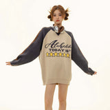 Unisex Sweater Autumn Jacquard Color Matching Letters Sweater