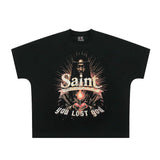 saint m t shirts s.m character heart pattern crew neck pullover short sleeve one-piece