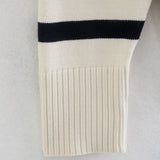 Women Sweater Knitwear Spring and Autumn Striped Long Sleeve round Neck Pullover Sweater for Women Split Sweater
