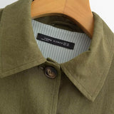 Women Jacket Fall Women's Clothing Lapel Single Breasted Long Sleeve Pocket BF Style Shirt Jacket