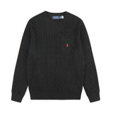 Rl small malaf casualtopswoolflap pocket pantsembroiderpullover round neck knitting shirt couplesweatshirtsweater