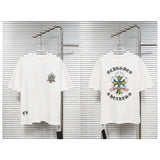 Ch hip-hop t shirts ch short-sleeved sanskrit cross colorfulembroiderloosecasualpure cotton american heavy weight short-sleeved