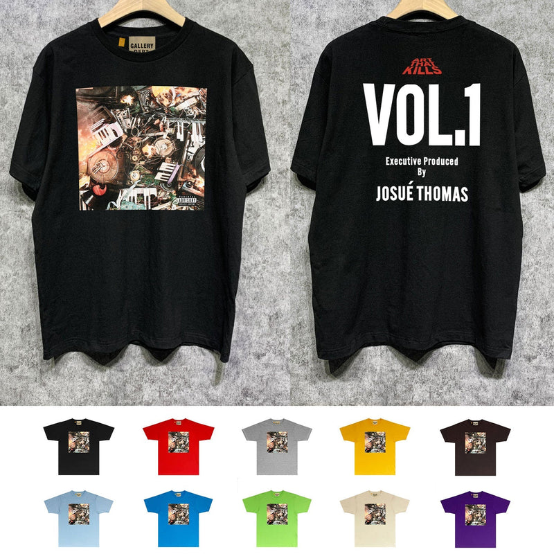 Gallery Dept T Shirt Retro Printed Loose Short-Sleeved Shirt